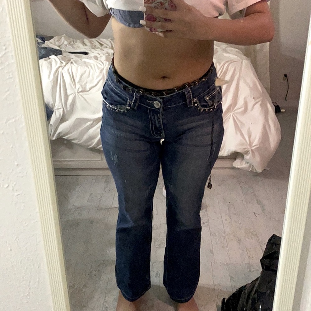 A pair of miss me jeans